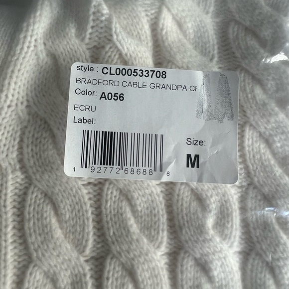 Alice + Olivia Bradford Cable Knit Grandpa Cardigan Ecru - Picture 12 of 12
